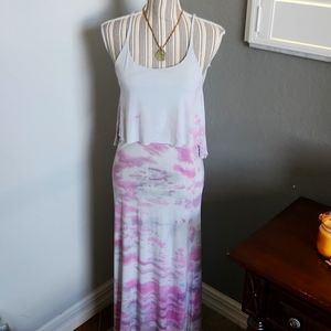 YFB tye dye boho maxi dress mud length small